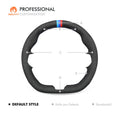 MEWANT Black Leather Suede Car Steering Wheel Cover for BMW M Sport 2023 - 2026 - Alcantara, Leather, Carbon Fiber, Easy Install, Non - Slip, Best Steering Wheel Cover