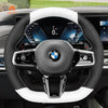 MEWANT Black Leather Suede Car Steering Wheel Cover for BMW M Sport - Alcantara, Leather, Carbon Fiber, Easy Install, Non - Slip, Best Steering Wheel Cover