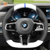 MEWANT Black Leather Suede Car Steering Wheel Cover for BMW M Sport - Alcantara, Leather, Carbon Fiber, Easy Install, Non - Slip, Best Steering Wheel Cover