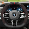 MEWANT Black Leather Suede Car Steering Wheel Cover for BMW M Sport - Mewant Cover