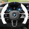 MEWANT Black Leather Suede Car Steering Wheel Cover for BMW M Sport - Alcantara, Leather, Carbon Fiber, Easy Install, Non - Slip, Best Steering Wheel Cover
