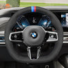 MEWANT Black Leather Suede Car Steering Wheel Cover for BMW M Sport - Mewant Cover