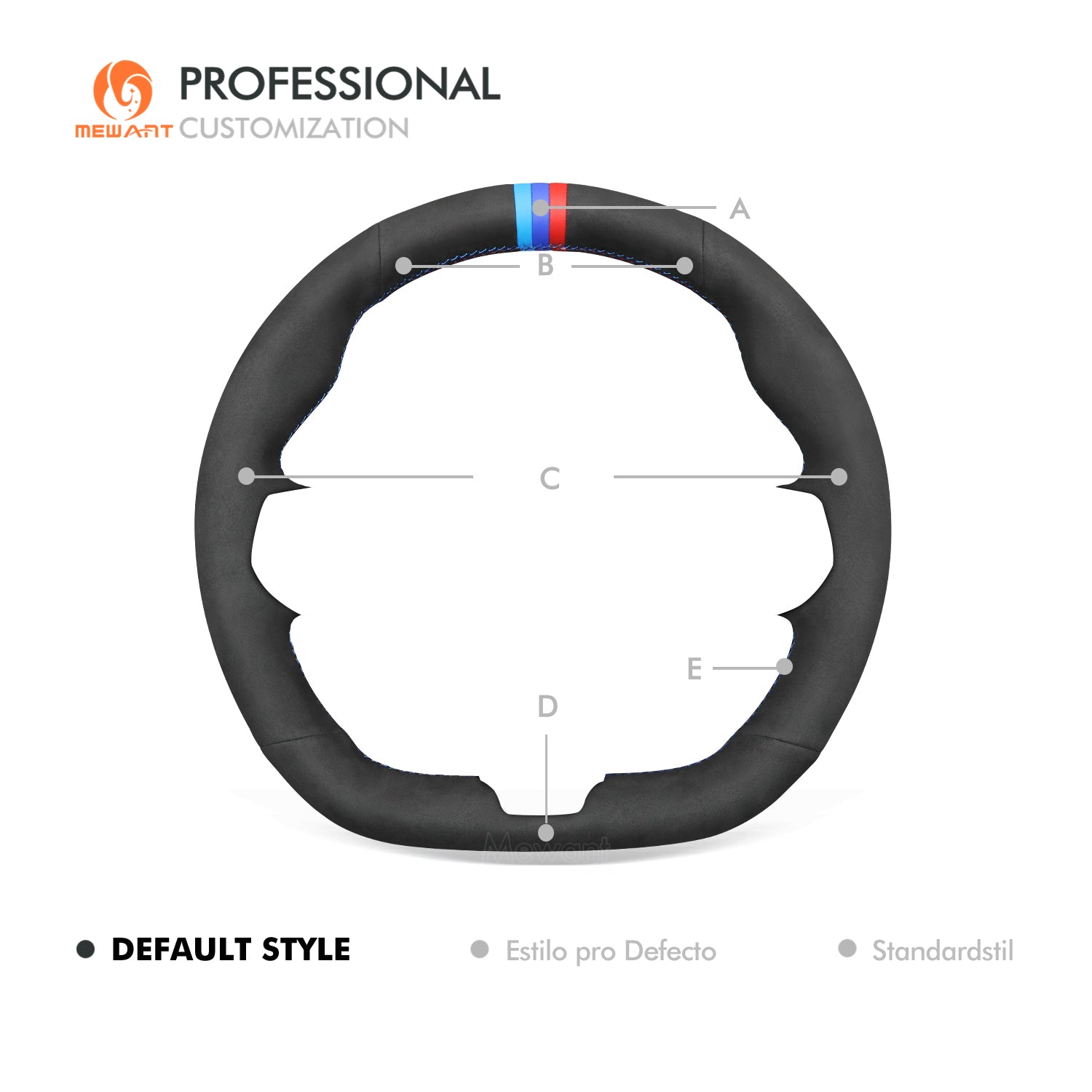 MEWANT Black Leather Suede Car Steering Wheel Cover for BMW M Sport - Mewant Cover