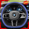 MEWANT Black Leather Suede Car Steering Wheel Cover for BMW M Sport - Alcantara, Leather, Carbon Fiber, Easy Install, Non - Slip, Best Steering Wheel Cover