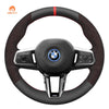 MEWANT Black Leather Suede Car Steering Wheel Cover for BMW X1 U11 / X2 U10 / (M Sport) 2 Series U06 (Active Tourer) / iX1 U11 / iX2 U10 - Mewant Cover