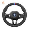 MEWANT Black Leather Suede Car Steering Wheel Cover for BMW X1 U11 / X2 U10 / (M Sport) 2 Series U06 (Active Tourer) / iX1 U11 / iX2 U10 - Mewant Cover