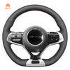 MEWANT Black Leather Suede Car Steering Wheel Cover for BYD Atto 3 / Dolphin - Alcantara, Leather, Carbon Fiber, Easy Install, Non - Slip, Best Steering Wheel Cover