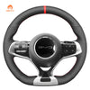 MEWANT Black Leather Suede Car Steering Wheel Cover for BYD Atto 3 / Dolphin - Alcantara, Leather, Carbon Fiber, Easy Install, Non - Slip, Best Steering Wheel Cover