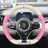 MEWANT Black Leather Suede Car Steering Wheel Cover for BYD Atto 3 / Dolphin - Alcantara, Leather, Carbon Fiber, Easy Install, Non - Slip, Best Steering Wheel Cover