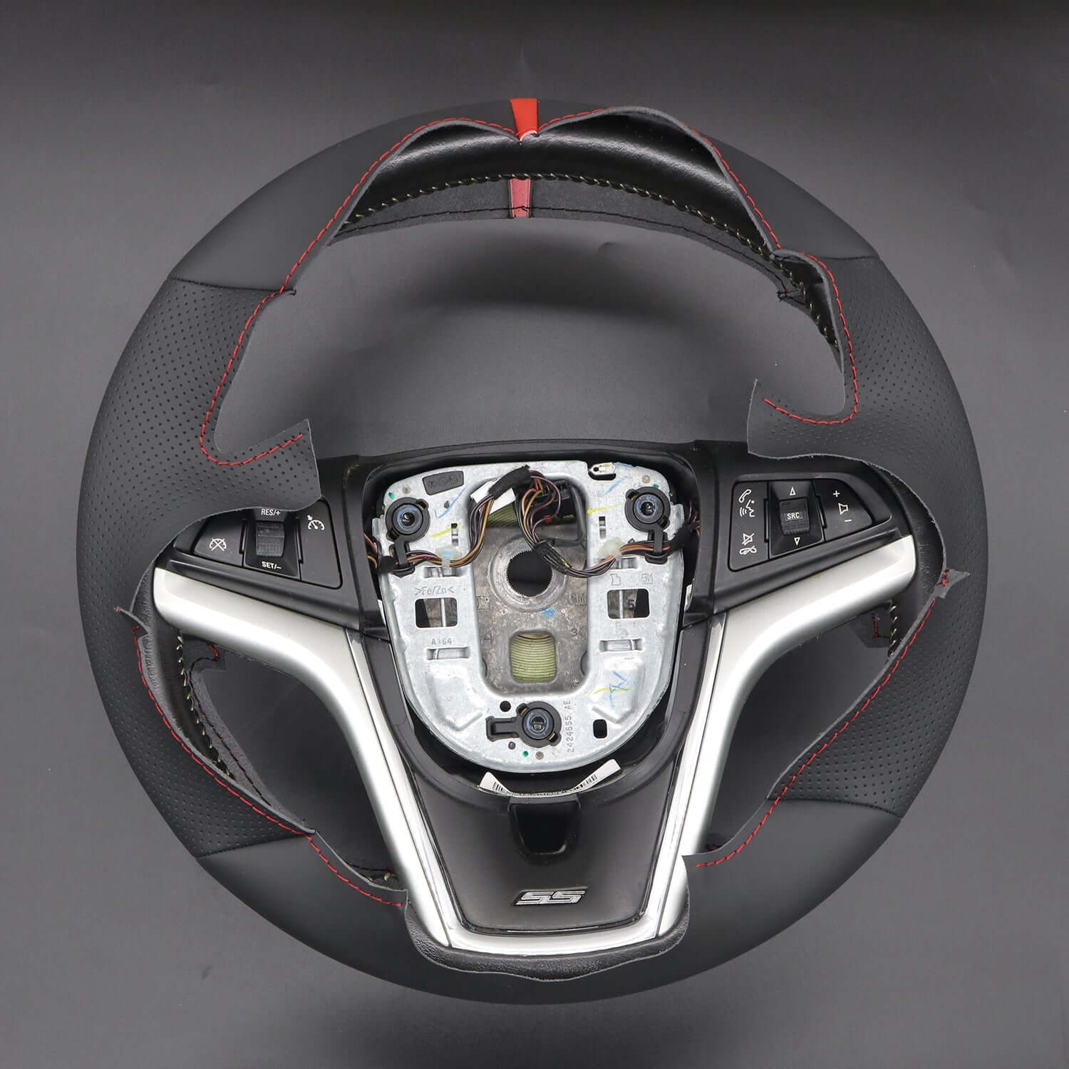 MEWANT Black Leather Suede Car Steering Wheel Cover for Chevrolet Camaro - Alcantara, Leather, Carbon Fiber, Easy Install, Non - Slip, Best Steering Wheel Cover