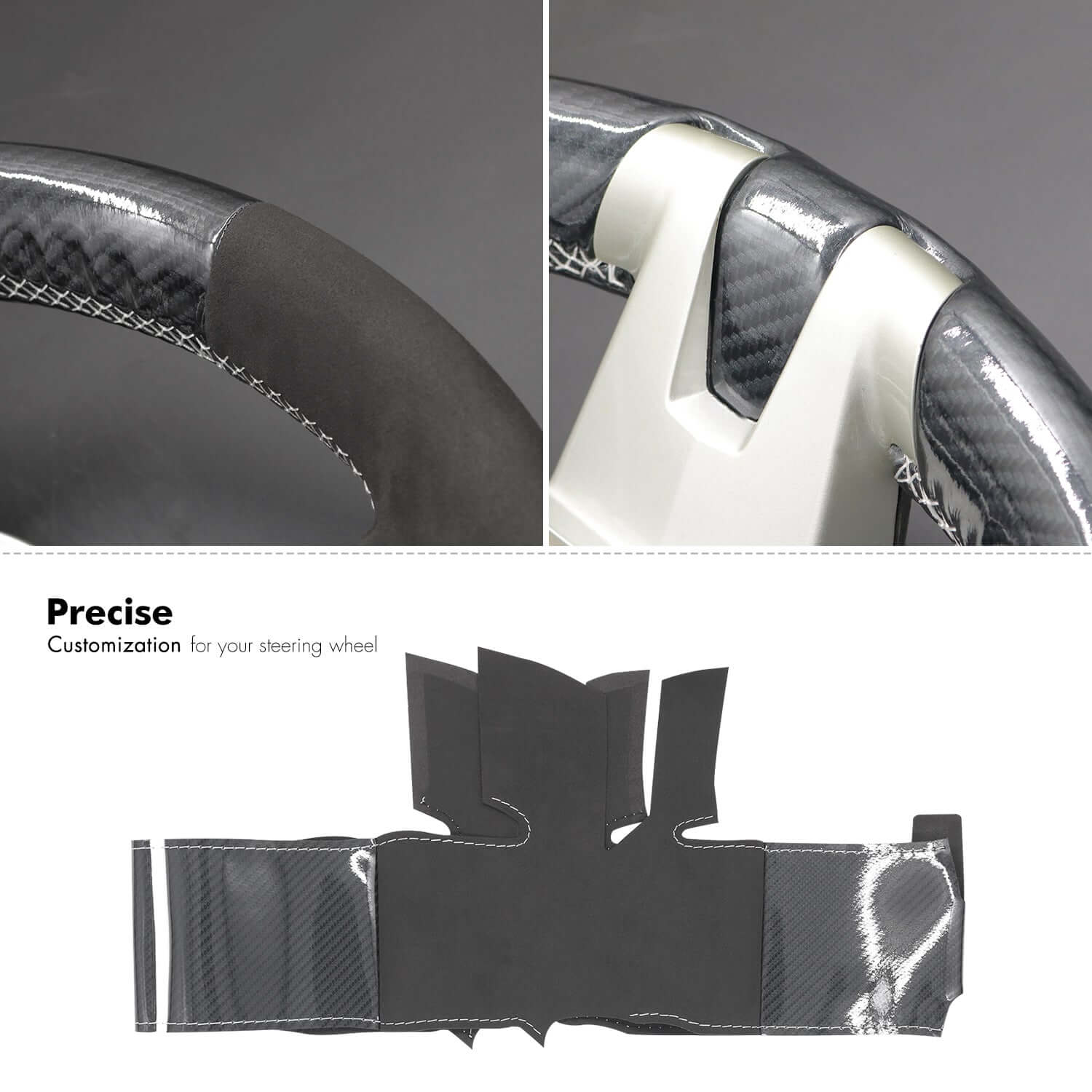 MEWANT Black Leather Suede Car Steering Wheel Cover for Chevrolet Camaro - Alcantara, Leather, Carbon Fiber, Easy Install, Non - Slip, Best Steering Wheel Cover