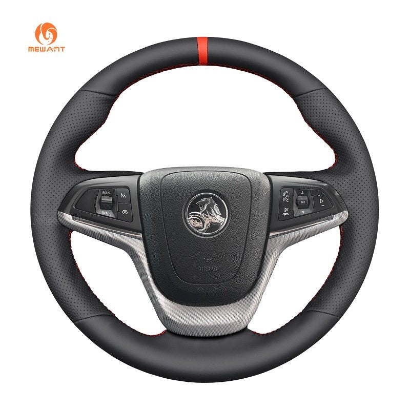 MEWANT Black Leather Suede Car Steering Wheel Cover for Chevrolet Caprice - Alcantara, Leather, Carbon Fiber, Easy Install, Non - Slip, Best Steering Wheel Cover