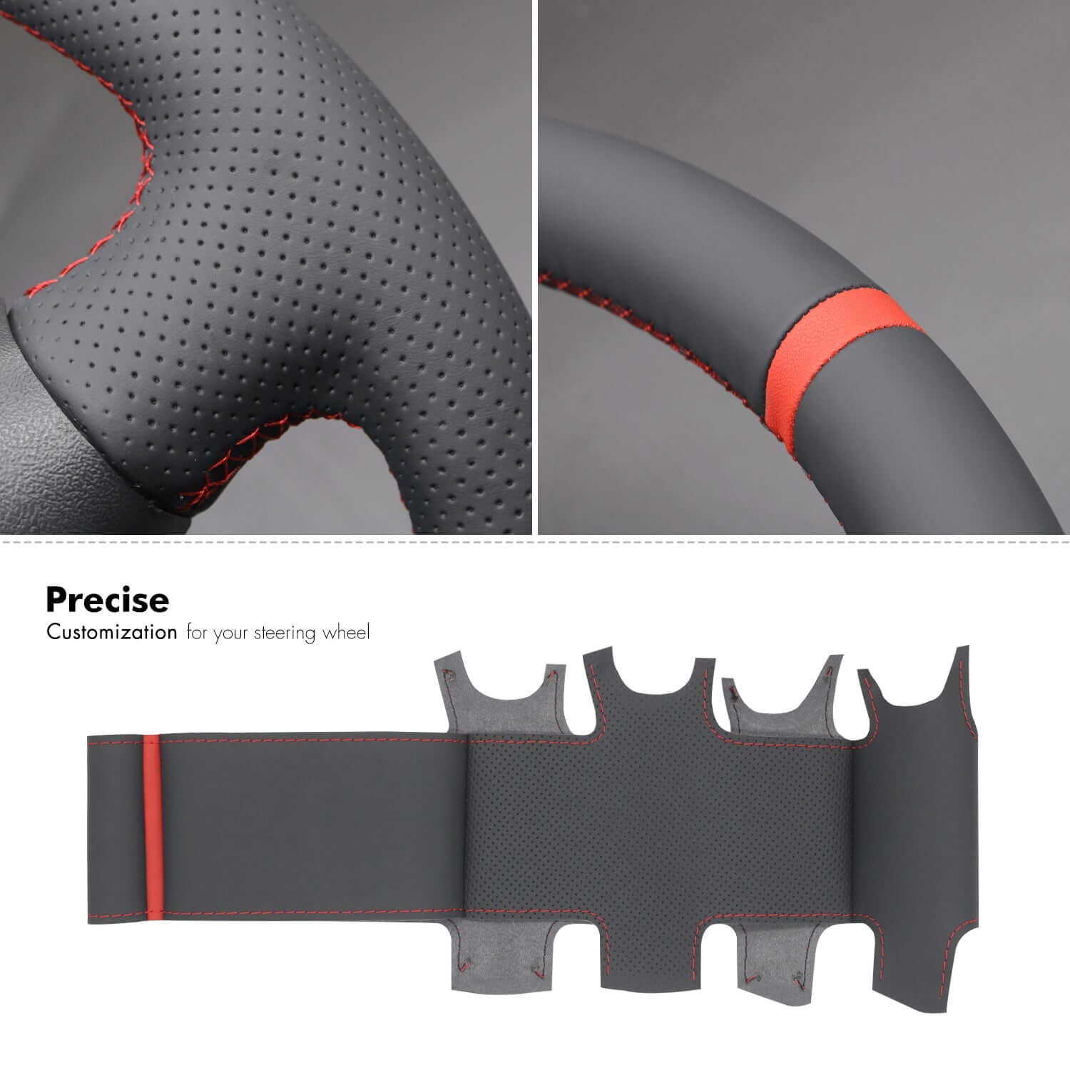 MEWANT Black Leather Suede Car Steering Wheel Cover for Chevrolet Corvette (C5) - Alcantara, Leather, Carbon Fiber, Easy Install, Non - Slip, Best Steering Wheel Cover