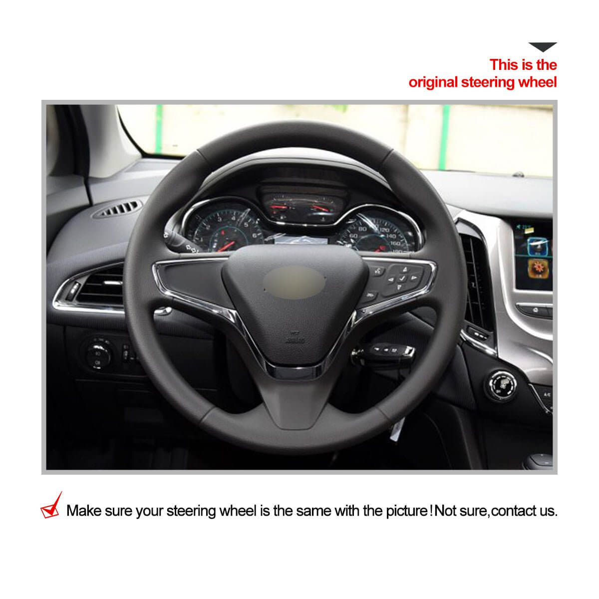 MEWANT Black Leather Suede Car Steering Wheel Cover for Chevrolet Cruze /Volt /New Cruze - Alcantara, Leather, Carbon Fiber, Easy Install, Non - Slip, Best Steering Wheel Cover