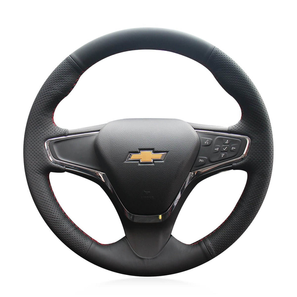 MEWANT Black Leather Suede Car Steering Wheel Cover for Chevrolet Cruze /Volt /New Cruze - Alcantara, Leather, Carbon Fiber, Easy Install, Non - Slip, Best Steering Wheel Cover
