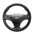 MEWANT Black Leather Suede Car Steering Wheel Cover for Chevrolet Cruze /Volt /New Cruze - Alcantara, Leather, Carbon Fiber, Easy Install, Non - Slip, Best Steering Wheel Cover