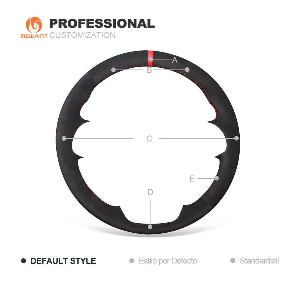 MEWANT Black Leather Suede Car Steering Wheel Cover for Chevrolet Malibu / Volt - Alcantara, Leather, Carbon Fiber, Easy Install, Non - Slip, Best Steering Wheel Cover