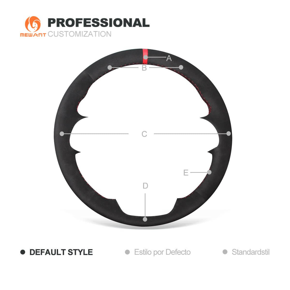 MEWANT Black Leather Suede Car Steering Wheel Cover for Chevrolet Malibu / Volt - Alcantara, Leather, Carbon Fiber, Easy Install, Non - Slip, Best Steering Wheel Cover