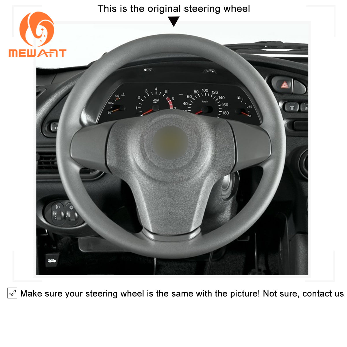 MEWANT Black Leather Suede Car Steering Wheel Cover for Chevrolet Niva 2009 - 2020 - Mewant Cover