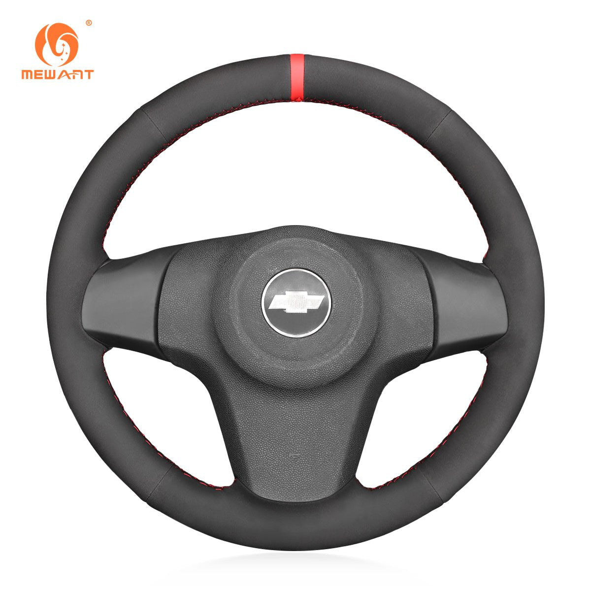 MEWANT Black Leather Suede Car Steering Wheel Cover for Chevrolet Niva 2009 - 2020 - Mewant Cover