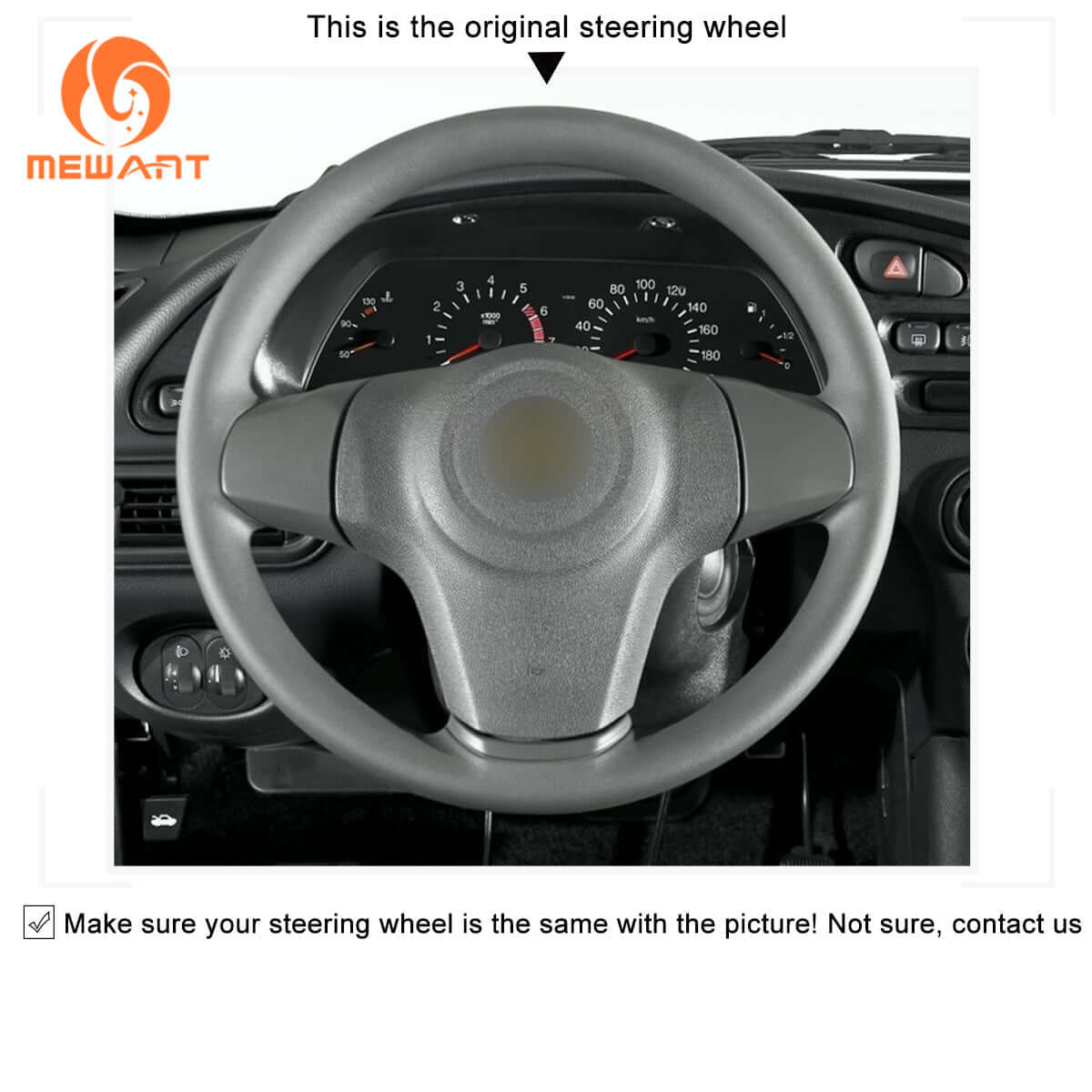 MEWANT Black Leather Suede Car Steering Wheel Cover for Chevrolet Niva 2009 - 2020 - Alcantara, Leather, Carbon Fiber, Easy Install, Non - Slip, Best Steering Wheel Cover