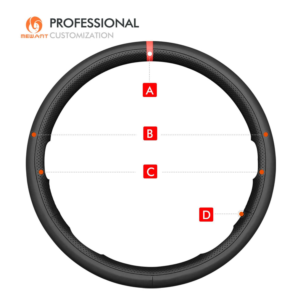 MEWANT Black Leather Suede Car Steering Wheel Cover for Chevrolet Silverado - Alcantara, Leather, Carbon Fiber, Easy Install, Non - Slip, Best Steering Wheel Cover