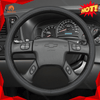 MEWANT Black Leather Suede Car Steering Wheel Cover for Chevrolet Silverado - Alcantara, Leather, Carbon Fiber, Easy Install, Non - Slip, Best Steering Wheel Cover
