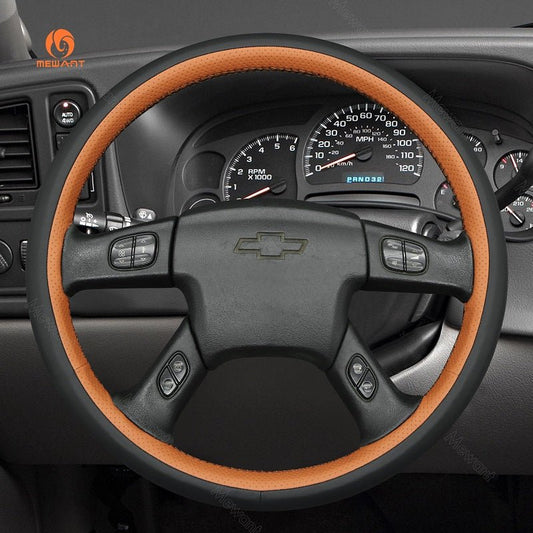 MEWANT Black Leather Suede Car Steering Wheel Cover for Chevrolet Silverado - Mewant Cover