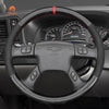 MEWANT Black Leather Suede Car Steering Wheel Cover for Chevrolet Silverado - Alcantara, Leather, Carbon Fiber, Easy Install, Non - Slip, Best Steering Wheel Cover