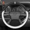 MEWANT Black Leather Suede Car Steering Wheel Cover for Chevrolet Silverado - Alcantara, Leather, Carbon Fiber, Easy Install, Non - Slip, Best Steering Wheel Cover