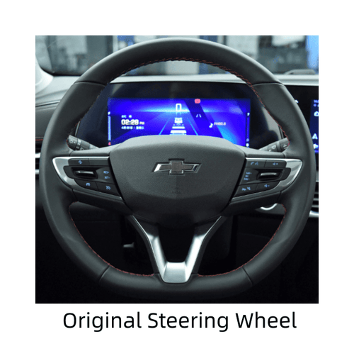 MEWANT Black Leather Suede Car Steering Wheel Cover for Chevrolet tracker 2022 - Alcantara, Leather, Carbon Fiber, Easy Install, Non - Slip, Best Steering Wheel Cover