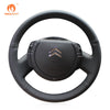 MEWANT Black Leather Suede Car Steering Wheel Cover for Citroen C4 2004 - 2010 - Mewant Cover