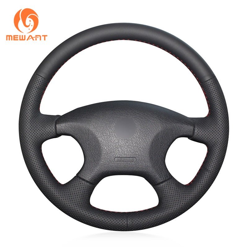 MEWANT Black Leather Suede Car Steering Wheel Cover for Citroen Xsara/ Xsara Picasso - Alcantara, Leather, Carbon Fiber, Easy Install, Non - Slip, Best Steering Wheel Cover