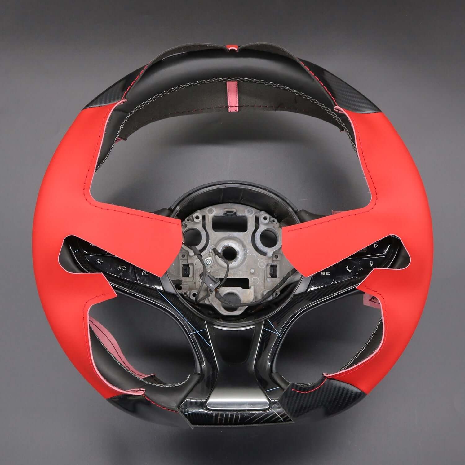 MEWANT Black Leather Suede Car Steering Wheel Cover for for BYD Seal 2023 - 2024 - Alcantara, Leather, Carbon Fiber, Easy Install, Non - Slip, Best Steering Wheel Cover