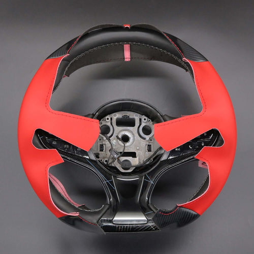 MEWANT Black Leather Suede Car Steering Wheel Cover for for BYD Seal 2023 - 2024 - Alcantara, Leather, Carbon Fiber, Easy Install, Non - Slip, Best Steering Wheel Cover
