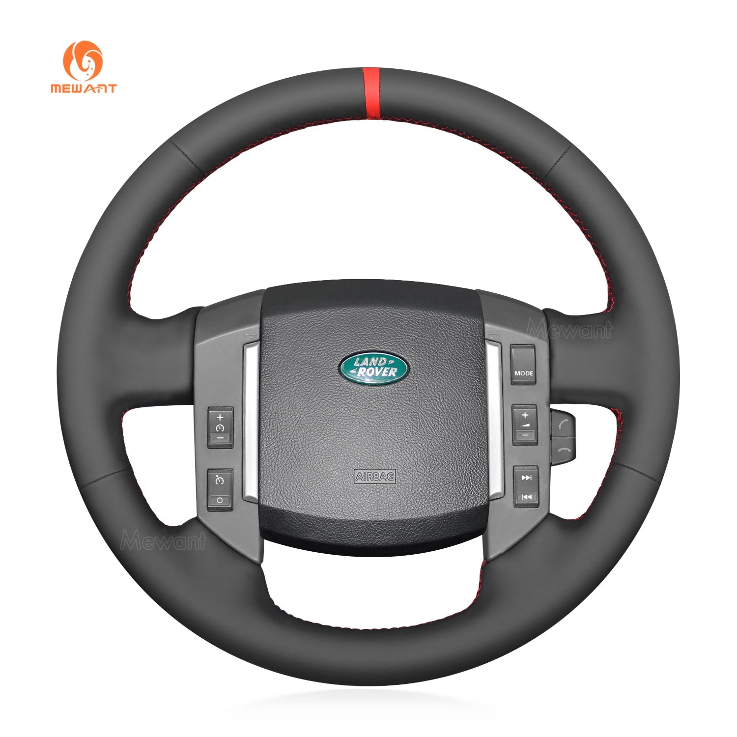 MEWANT Black Leather Suede Car Steering Wheel Cover for for Land Rover LR2 (L359) / Freelander 2 II(L359) - Mewant Cover