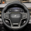 MEWANT Black Leather Suede Car Steering Wheel Cover for Ford Bronco - Alcantara, Leather, Carbon Fiber, Easy Install, Non - Slip, Best Steering Wheel Cover