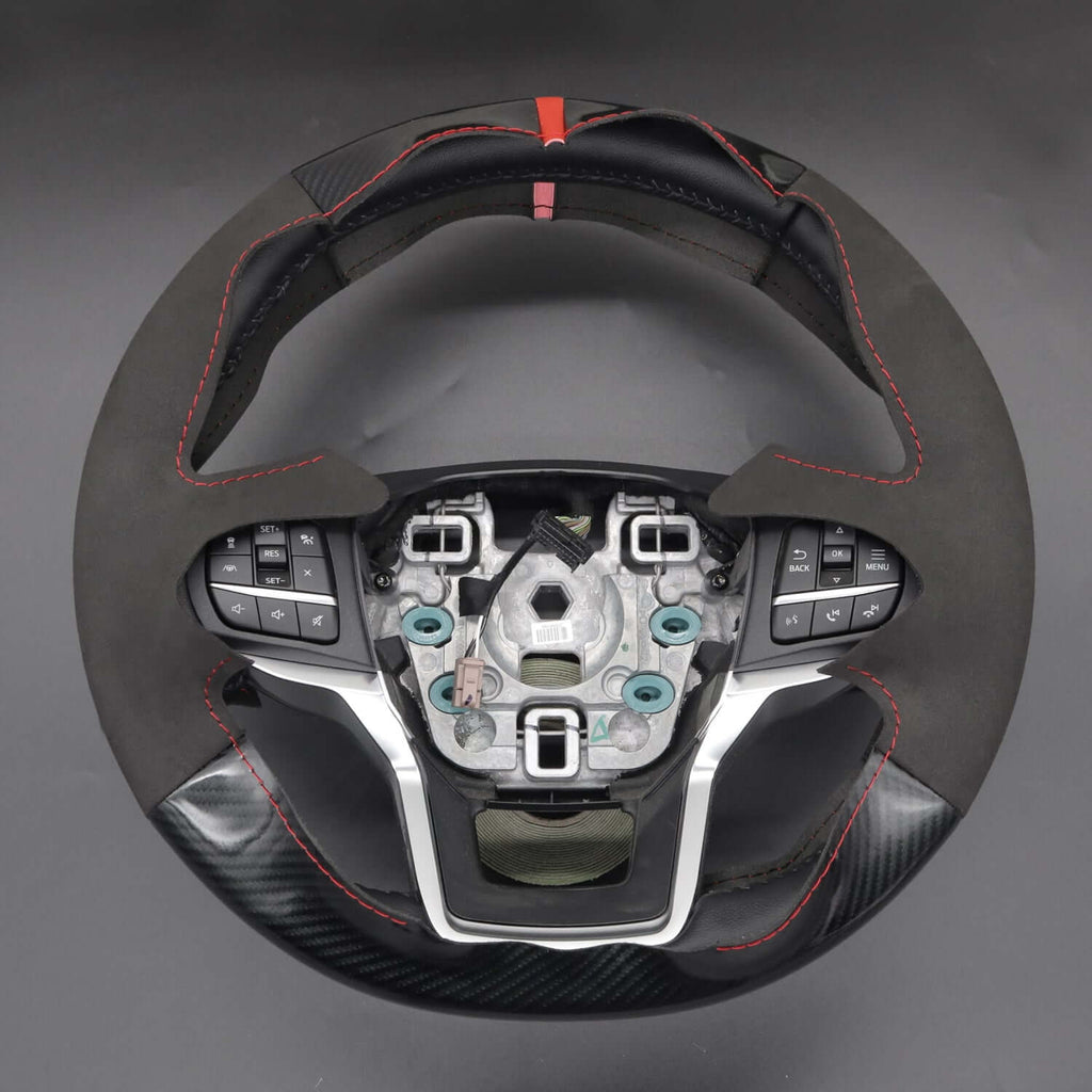 MEWANT Black Leather Suede Car Steering Wheel Cover for Ford Explorer - Alcantara, Leather, Carbon Fiber, Easy Install, Non - Slip, Best Steering Wheel Cover