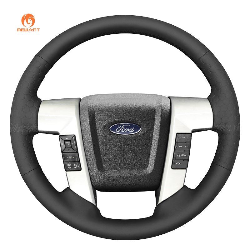 MEWANT Black Leather Suede Car Steering Wheel Cover for Ford F - 150 - Mewant Cover