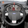 MEWANT Black Leather Suede Car Steering Wheel Cover for Ford Focus ST / Focus RS - Mewant Cover