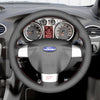 MEWANT Black Leather Suede Car Steering Wheel Cover for Ford Focus ST / Focus RS - Mewant Cover