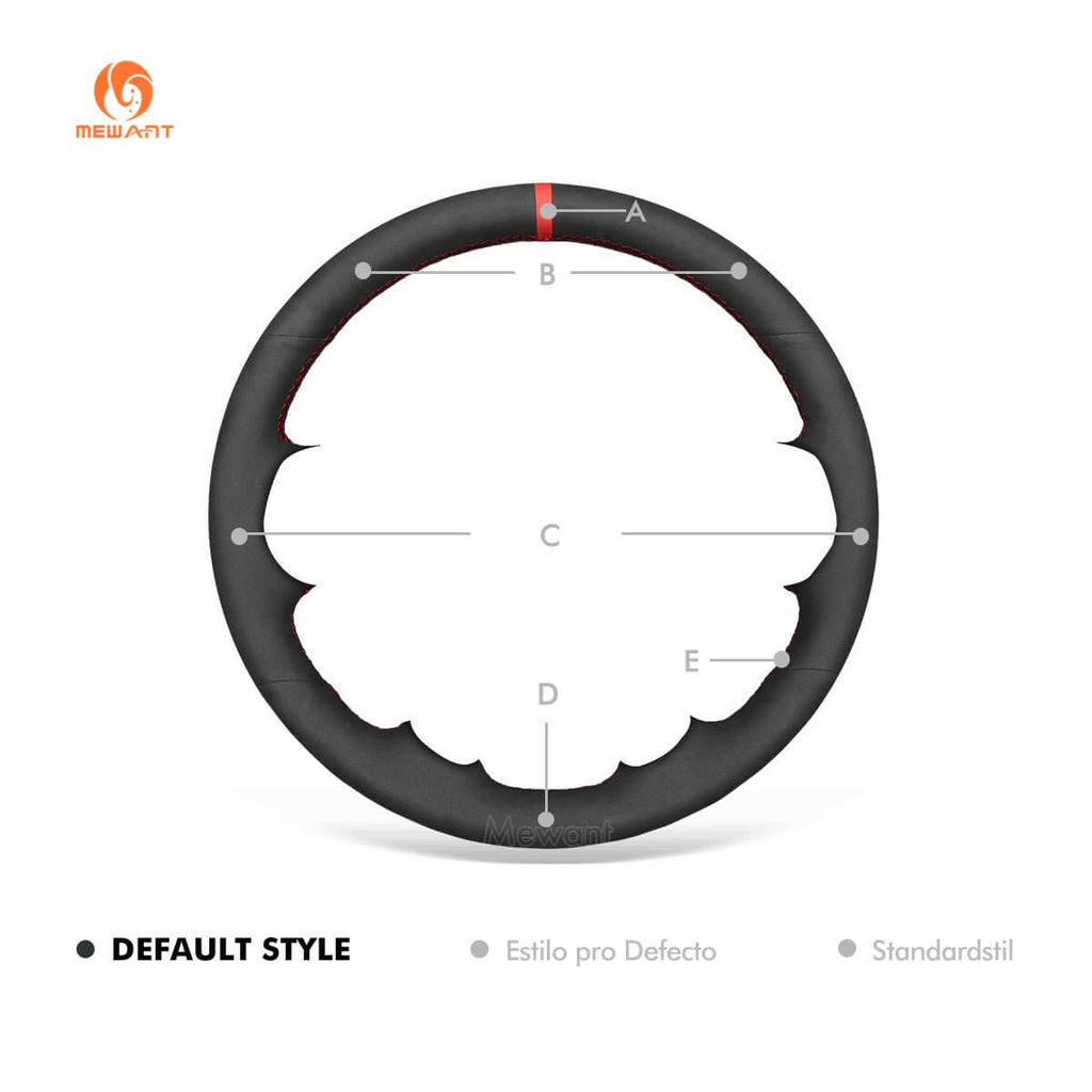 MEWANT Black Leather Suede Car Steering Wheel Cover for Ford Mustang Mach - E - Alcantara, Leather, Carbon Fiber, Easy Install, Non - Slip, Best Steering Wheel Cover