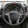 MEWANT Black Leather Suede Car Steering Wheel Cover for Ford Ranger - Mewant Cover