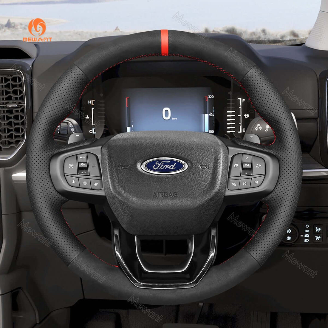 MEWANT Steering Wheel Cover for Ford Ranger Everest 2022-2026