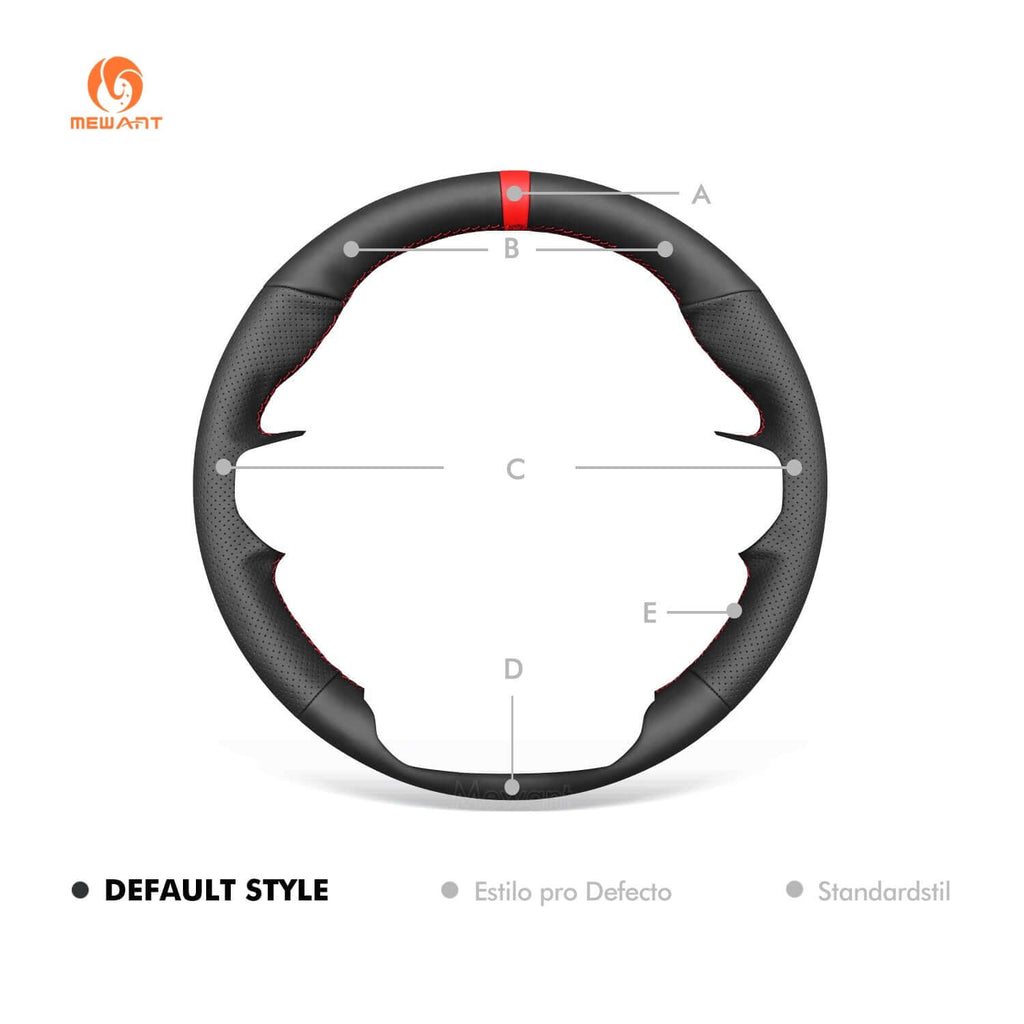 MEWANT Black Leather Suede Car Steering Wheel Cover for Ford Ranger Raptor - Alcantara, Leather, Carbon Fiber, Easy Install, Non - Slip, Best Steering Wheel Cover