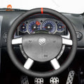 MEWANT Black Leather Suede Car Steering Wheel Cover for Holden Commodore SV6 2004 - 2007/UTE SS VY 2002 - 2004 - Alcantara, Leather, Carbon Fiber, Easy Install, Non - Slip, Best Steering Wheel Cover