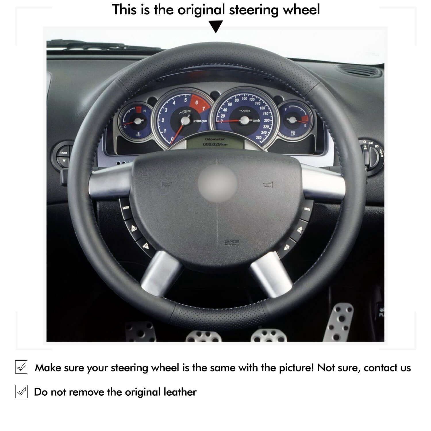 MEWANT Black Leather Suede Car Steering Wheel Cover for Holden Commodore SV6 2004 - 2007/UTE SS VY 2002 - 2004 - Alcantara, Leather, Carbon Fiber, Easy Install, Non - Slip, Best Steering Wheel Cover