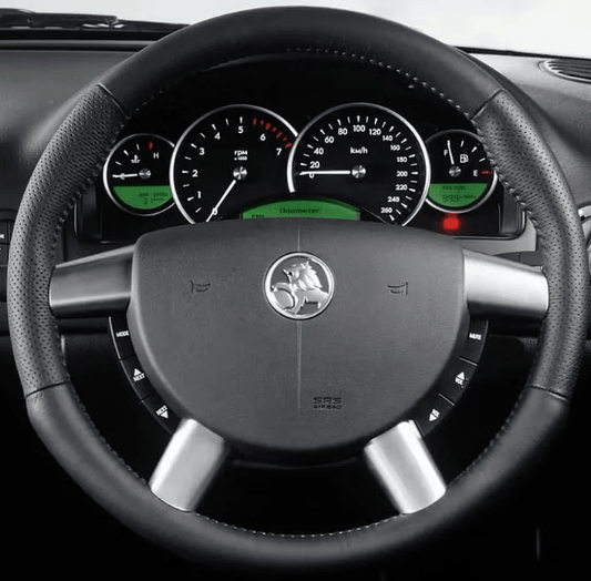 MEWANT Black Leather Suede Car Steering Wheel Cover for Holden Commodore VV VZ SS Calais 2002 - 2007 - Alcantara, Leather, Carbon Fiber, Easy Install, Non - Slip, Best Steering Wheel Cover