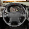 MEWANT Black Leather Suede Car Steering Wheel Cover for Honda Civic 1996 - 2000 / CR - V CRV 1997 - 2001 / Prelude 1997 - 2001 - Mewant Cover