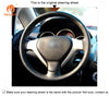 MEWANT Black Leather Suede Car Steering Wheel Cover for Honda Fit 2007 - 2008 / Honda Jazz 2005 - 2008 - Mewant Cover